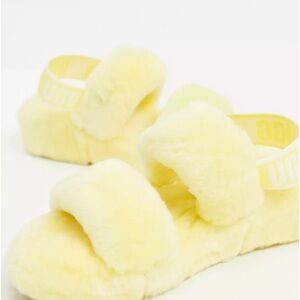 UGG OH yeah slingback slipper sheep skin yellow 7